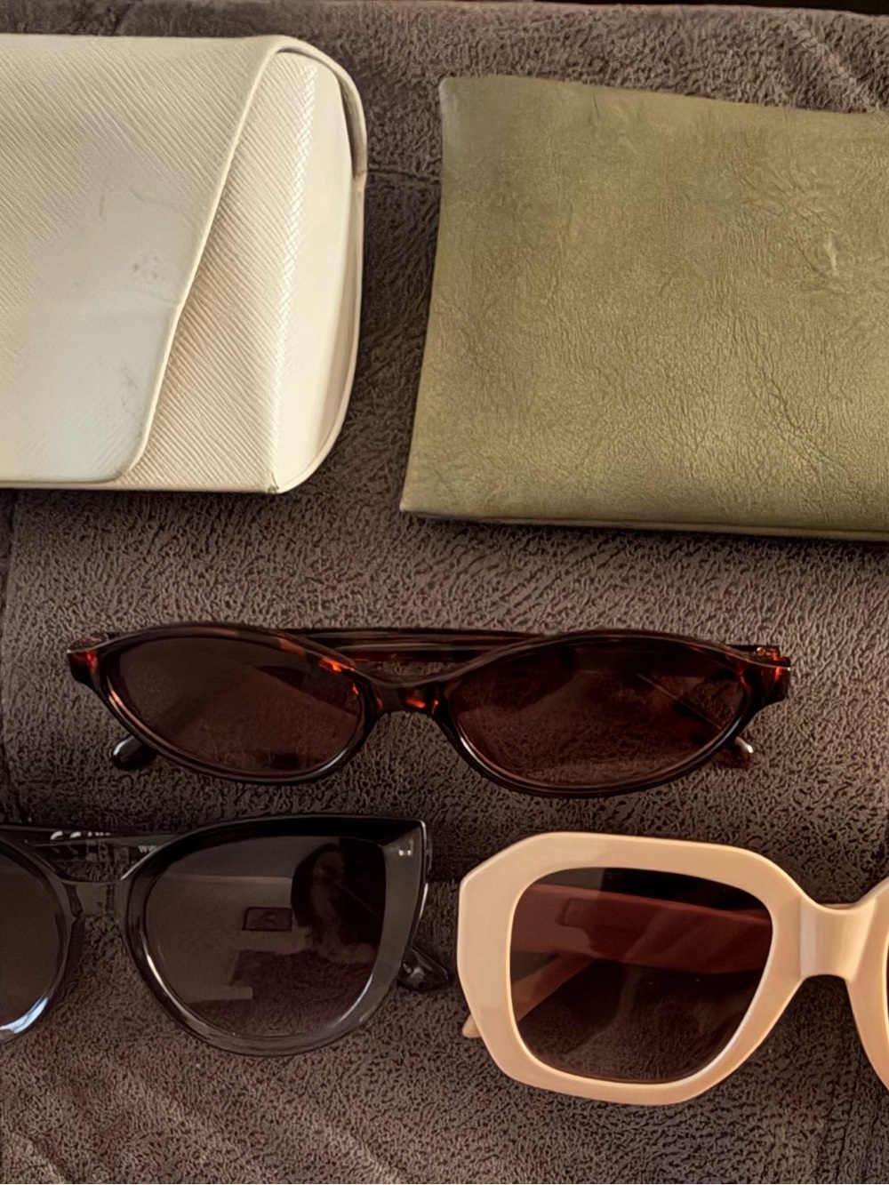 3pc Trendy Sunglasses Lot + 2 Cases: Michael Kors Hard Case & Olive Pouch Case